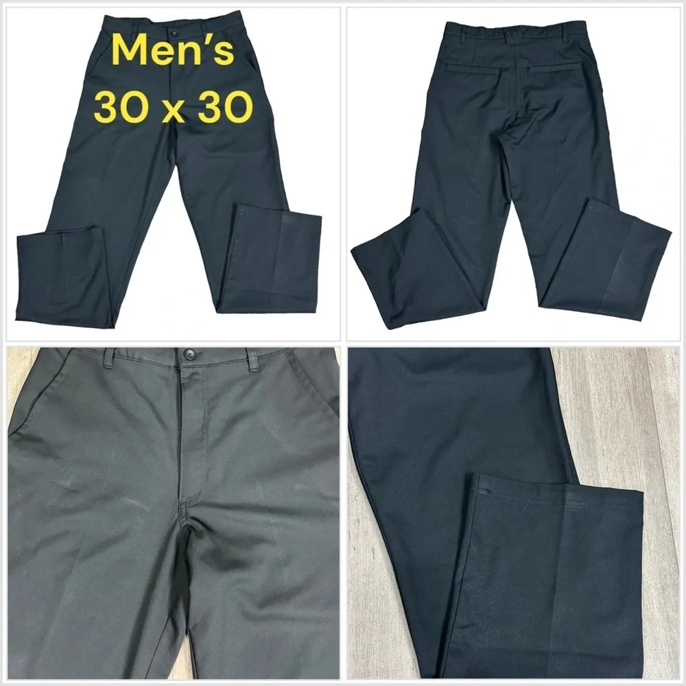 Men’s Champion 30 x 30 Golf Pants Chino Khakis Black Lightweight Active Straight